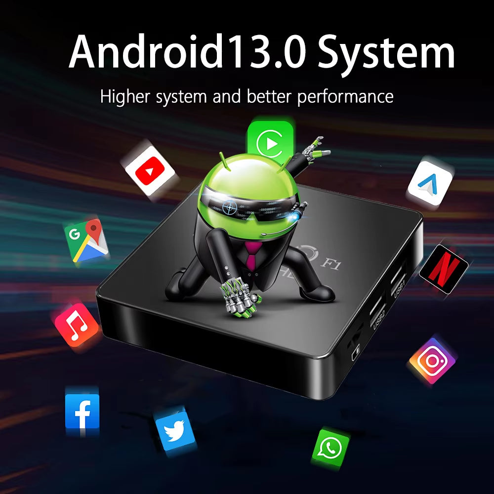 TV Box  F1 Android 13 Mali-G31 4K 2GB RAM 16GB eMMC flash Media Player Support Voice Remote Control