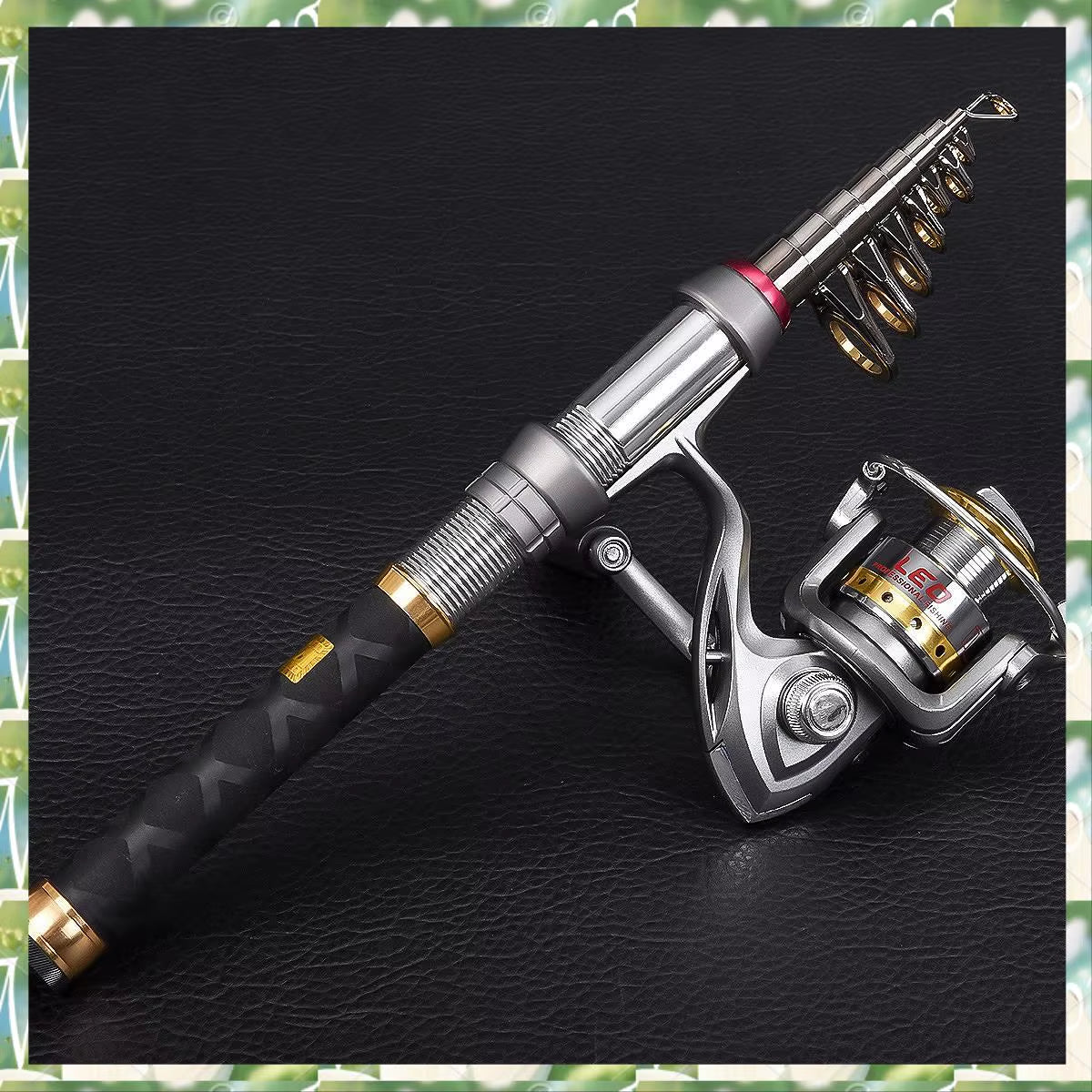 Sports LEO Fishing Rod Reel Combo Carbon Telescopic Fishing Pole Spinning Reels With Fishing Carrier Bag For Travel Fishing,LEO