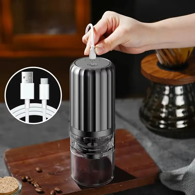 1pc Electric wireless coffee grinder, USB charging, adjustable powder thickness, can grind coffee, pepper, sea salt, etc.