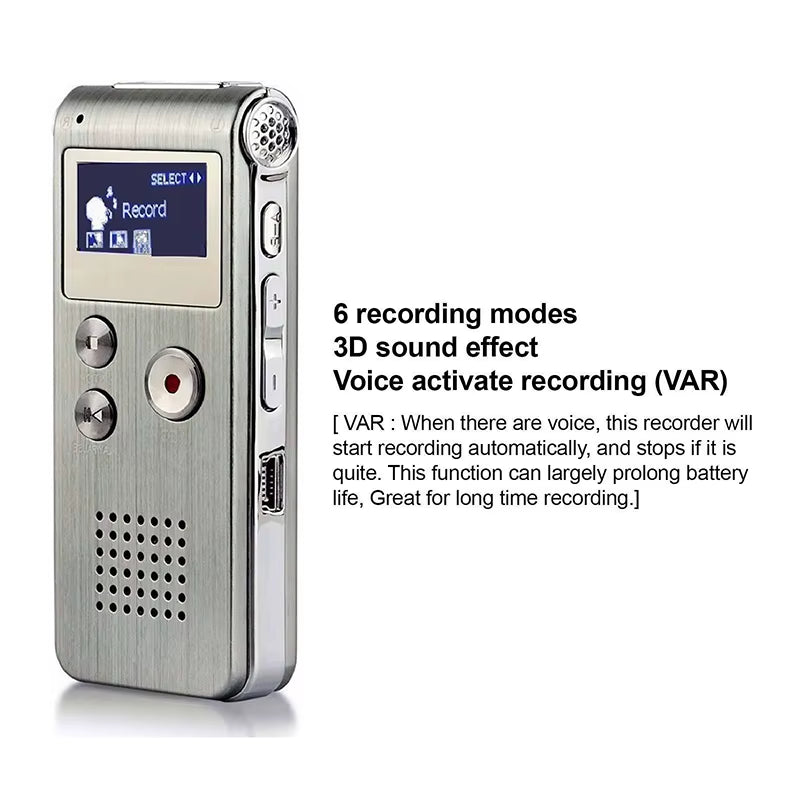 8GB/16GB/32GB Voice Recorder MP3 Player Mini Sound Audio Recorder Professional Mini USB Flash Drive Recording Dictaphone