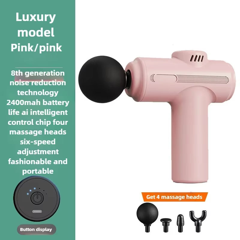 New 8Head Type-c Mini Massage Gun Fascia Machine Muscle Relaxation Vibrating Gun Rod Massage Fitness Tool Muscle Massager Gun