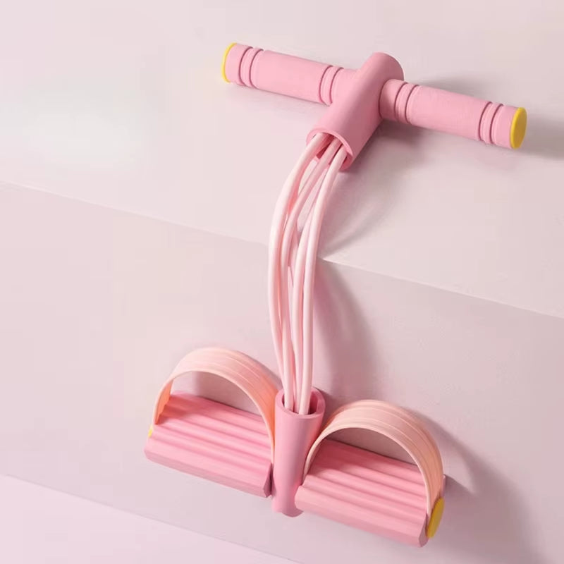 Foot Resistance Bands for Home Yoga Six-Piece Elastic Leg Stretching Rope Set for Full Body Workout Sit-Up Assist Bands