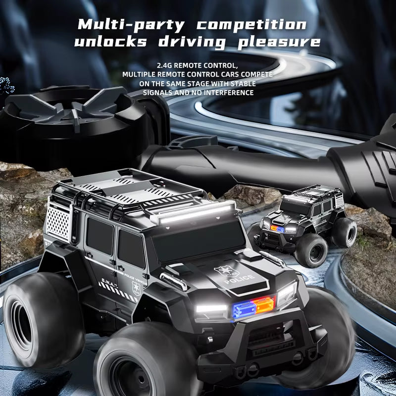 Remote Controlled Car Amphibious Stunt Vehicle Police Car Climbing Vehicle Four-wheel Drive Off-road Vehicle Beach Toy