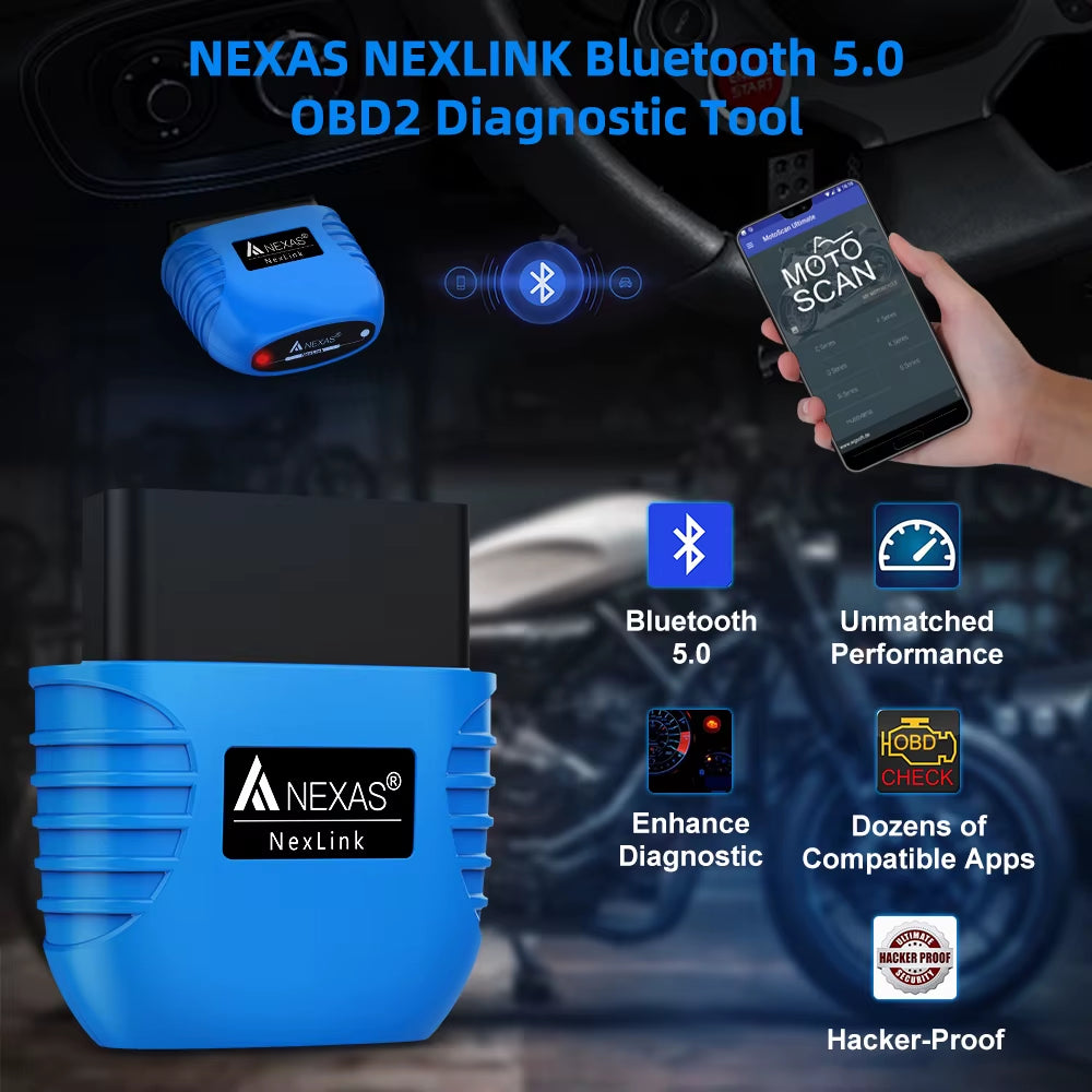 NexLink Bluetooth 5.0 OBD2 EOBD Automotive Scanner for iOS Android Windows Fault Code Reader Diagnostic Scan Tool