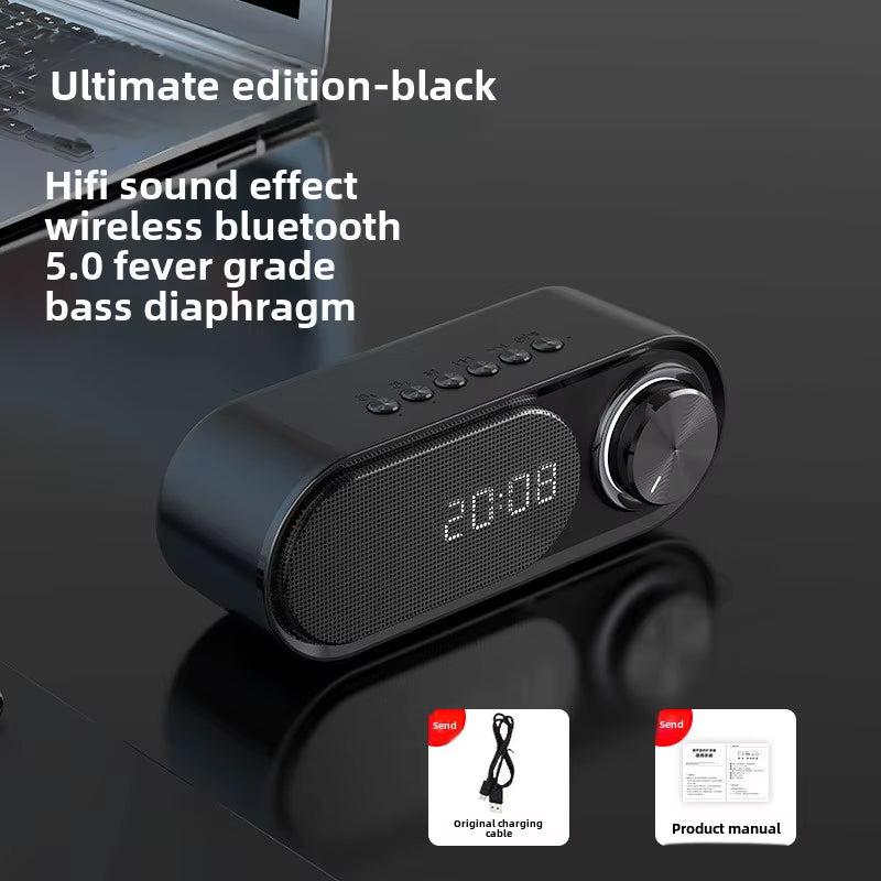 Soundbar with Clock Wireless Bluetooth Speaker Led Alarm Radio Music 5.0 Speakers Portable Bass LED USB TF Card Loudspeaker