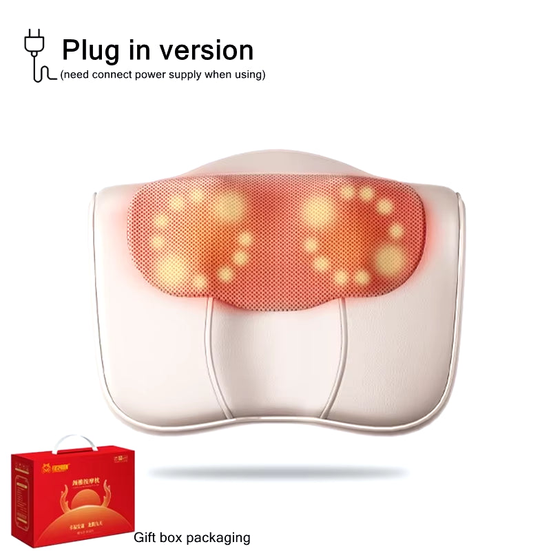 Neck Massage Pillow Cervical Massager Waist Back Shoulder Shiatsu Kneaded Multifunctional Hot Compress Relaxation Gift