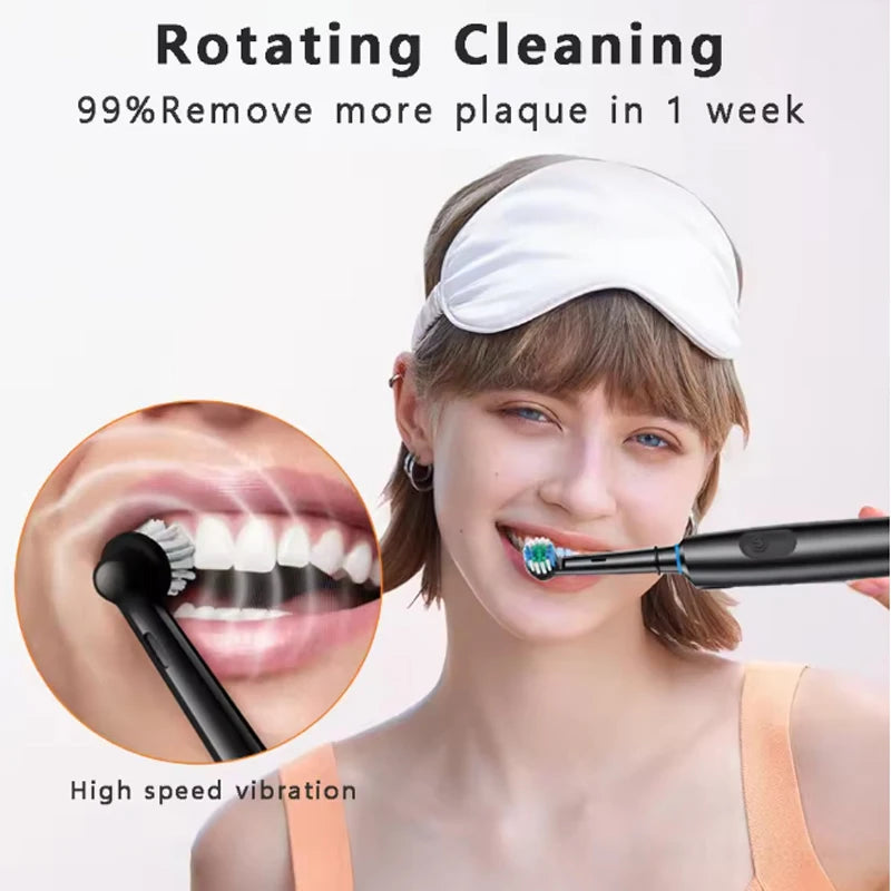 Electric Toothbrush Rotary Rechargeable Electric Toothbrush for Adults Rotating Electric Toothbrushes with 8 Soft Brush Heads