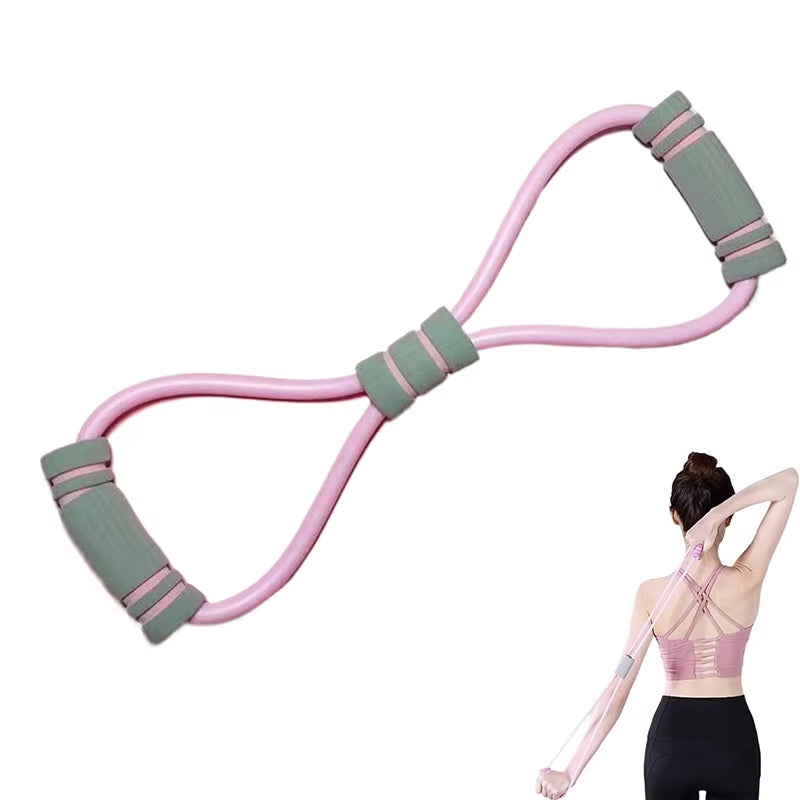 Saludea Figure 8 Resistance Band with Handles Arm Chest Expander Yoga Gym Fitness Pulling Rope Elastic 8 Word