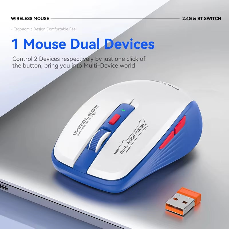 M303L Wireless Bluetooth Mouse 2.4G Dual Mode 1600 DPI Silent Portable Tablet Notebook Office Mouse For PC Android Ios