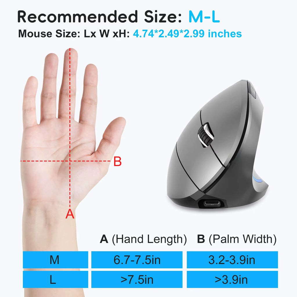 Vertical Ergonomic Gaming Mouse Wireless Rechargeable Gamer Mause Kit Optical 2.4G Mouse Computer PC Laptop Desktop USB Mice
