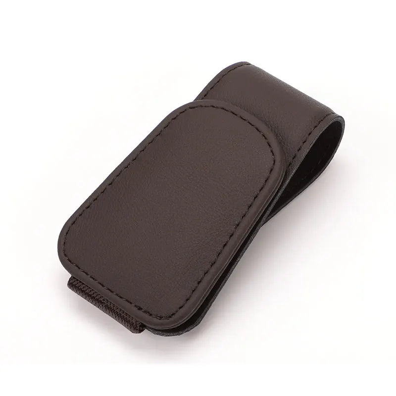 Universal Car Auto Sun Visor Eyeglass Hanger Clip Leather Glasses Holder Magnetic Multi-Function Automobile Accessories Storage