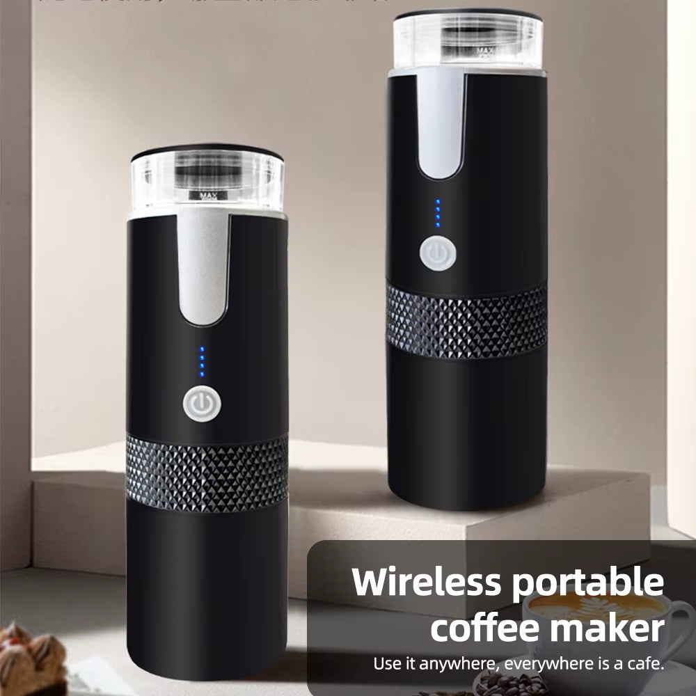 Portable Electric Espresso Coffee Machines 6oz Single Serve Mini Coffee Maker with Cup Coffee Powder and Capsule Bin 1200mAh