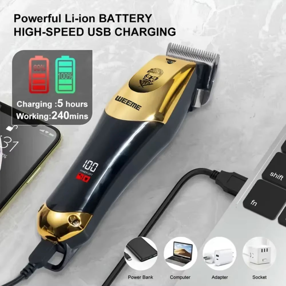 Hair Clipper Cordless Electric Hair Cutting Machine Portable Shaver Barber USB Fast Charging Hair Trimmer Boyfriend's Gift