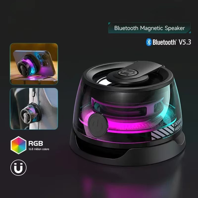 G200 Portable Mini Magnetic Bluetooth Speaker RGB Light Speaker Mobile Phone Holder Wireless Speaker Home Ktv Machine