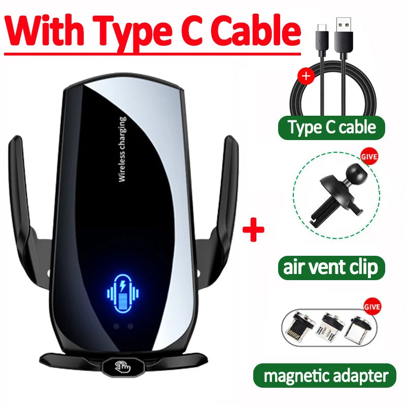 100W Wireless Car Charger Magnetic Car Phone Holder For iPhone 11 12 13 14 15 Pro Xiaomi Samsung Fast Charging Wireless Chargers