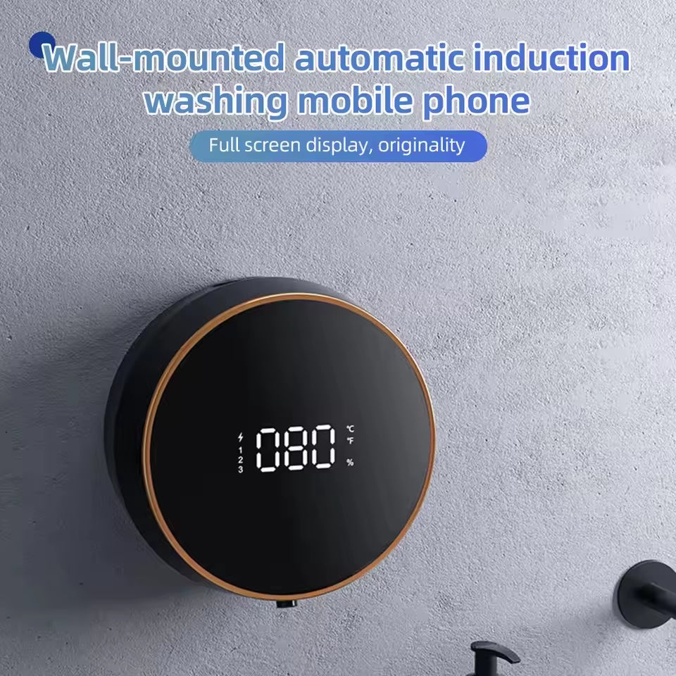 300ML Wall-Mounted Intelligent Induction USB Rechargeable Round Automatic Soap Dispenser Touchless Infrared Hand Washing Machine