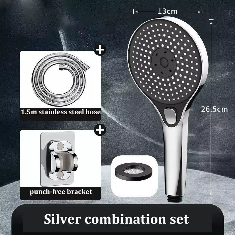 Three-speed High-pressure Shower Head With Large Panel Super Powerful Universal Bathroom Shower Head Combination Set