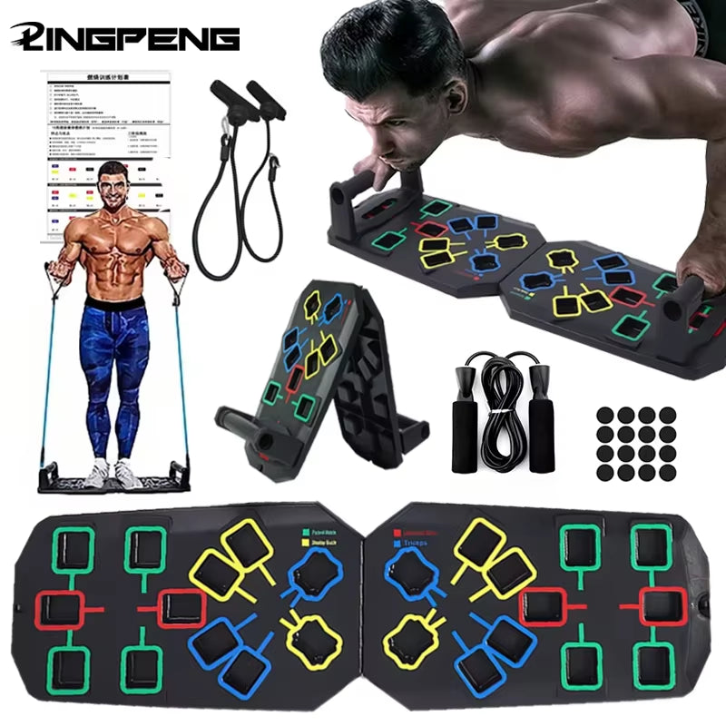 Multifunctional Folding Push Up Board Set Bracket Abdominal Muscle Training Equipment Portable Push Up Board Exercise Training