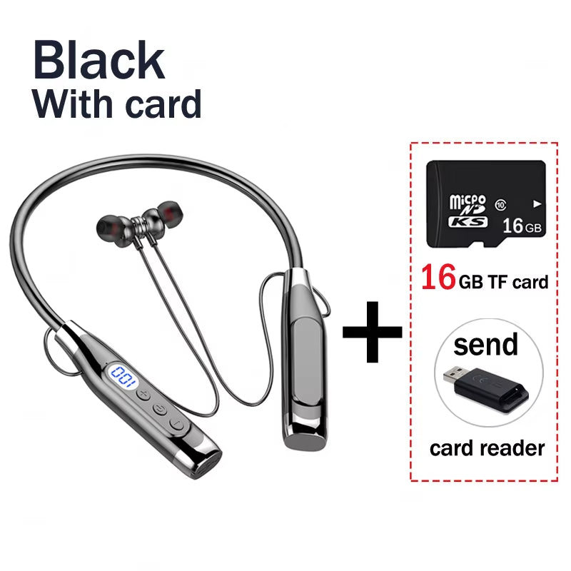 Wireless Headphones Neckband Bluetooth Earphone With Microphone  Long Battery Auriculares High Quality Headset Sport For TF Card
