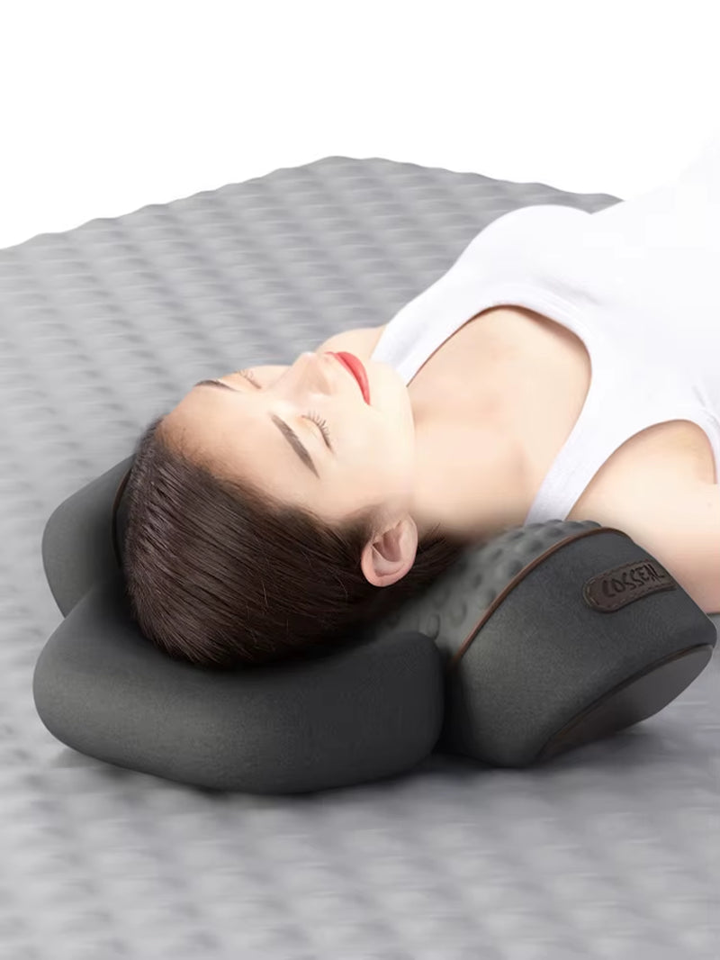 Neck Massager Ergonomic Neck Massager Pillow Heat & Vibration Electric Neck Pillow Multi-Function for Neck Back Shoulder