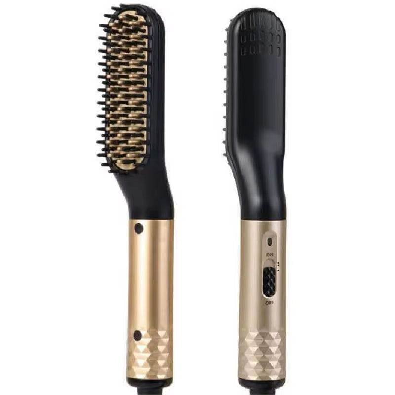 Hot Comb Straightener Electric Negative Ion Hair Straightener Brush Fast Heated Portable Men Mini Beard Straightening Comb