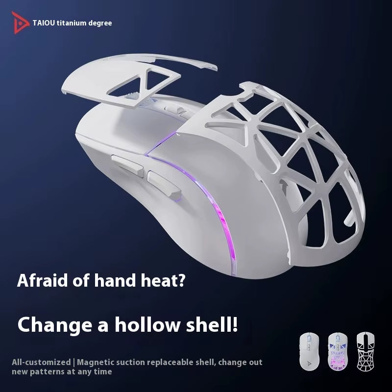 TSG809 Hollow Hole Mouse with Three Modes Wireless Ultra Light 2.4G Gaming Esports PCPAW3311 Silent Mouse Micro buttons