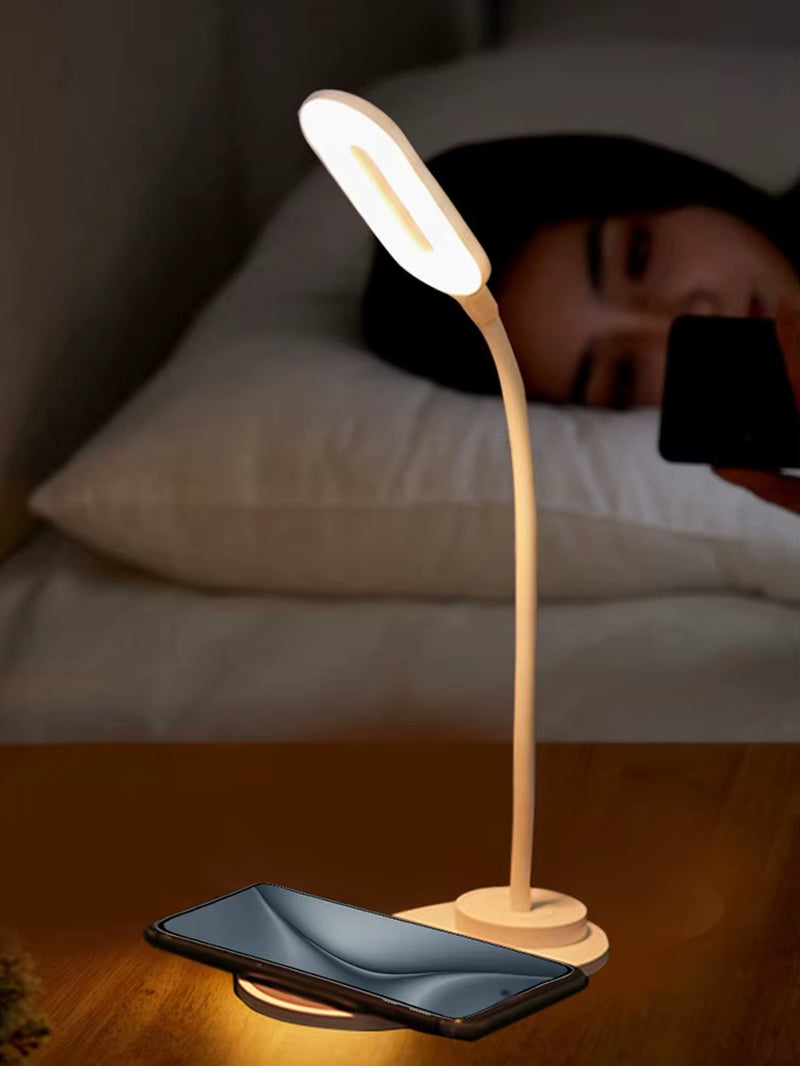 Two in one cell phone wireless touch fast charging eye protection night light, desk lamp LED lamp beads three gears dimming