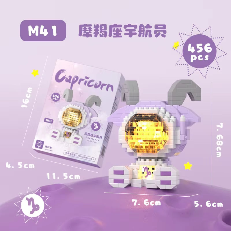 Cute Demon Twelve Constellations Astronaut Building Blocks Pisces Capricornus Model Sagittarius Mini Brick Libra Toys For Gift
