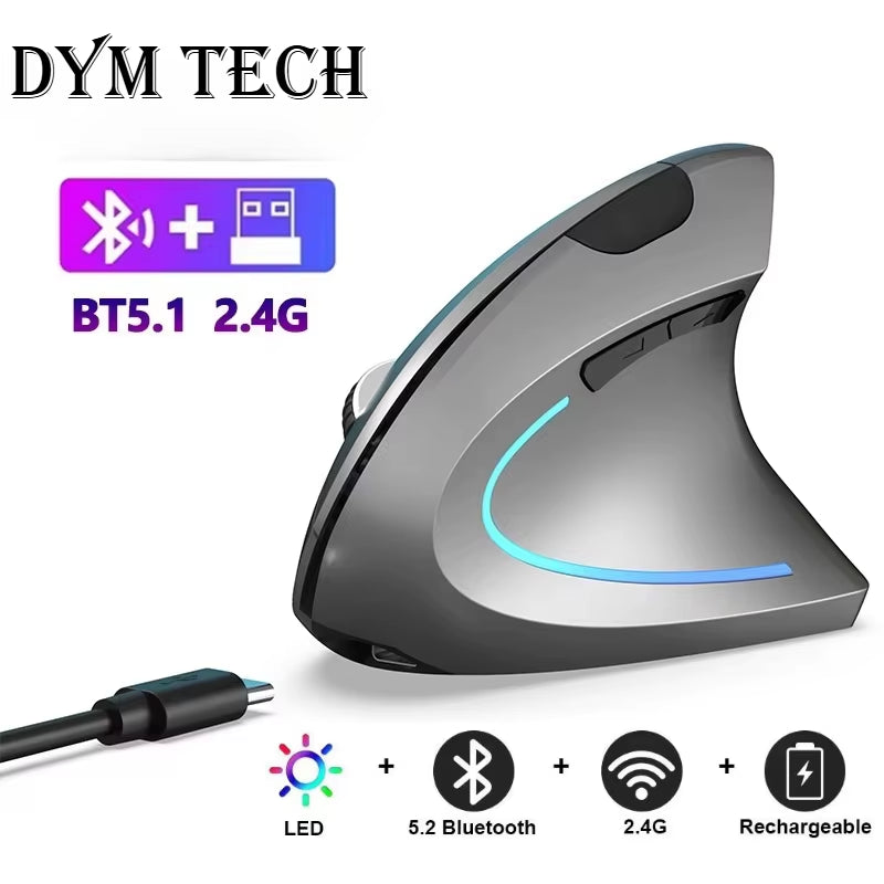 Vertical Ergonomic Gaming Mouse Wireless Rechargeable Gamer Mause Kit Optical 2.4G Mouse Computer PC Laptop Desktop USB Mice