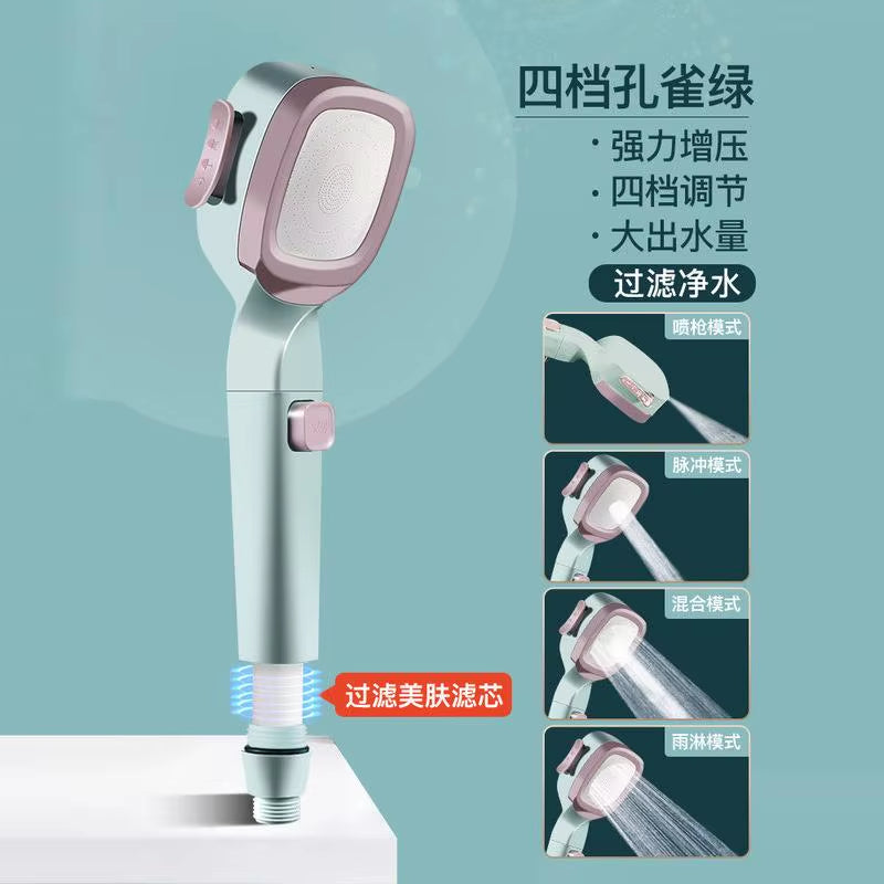 XIAOMI  Self-cleaning Shower Head with Brush One-Key Stop Water Massage High Pressure ABS Showerhead with Filter