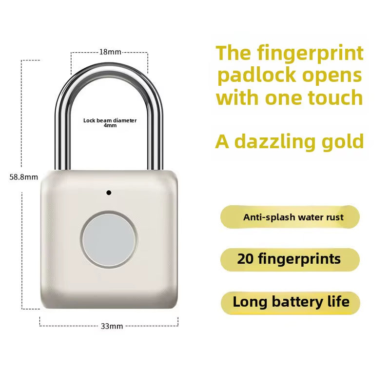 Cabinet Padlock Fingerprint Lock Student Dormitory Mini Padlock Fingerprint Identification Unlocking Smart Lock Charging