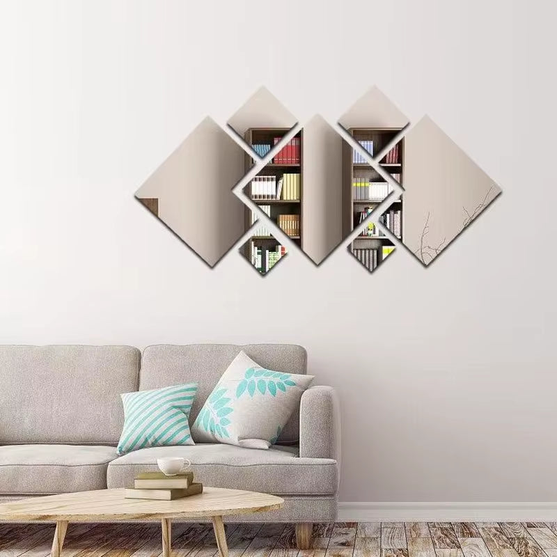 3D Acrylic Mirror Wall Sticker for Bedroom Living Room Corridor DIY Background Decor Hotel Entrance Home Decor