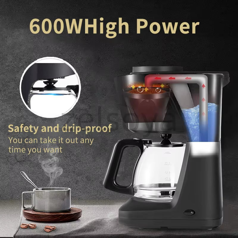 Coffee machine Home small automatic American coffee pot drip grinding machine kettle