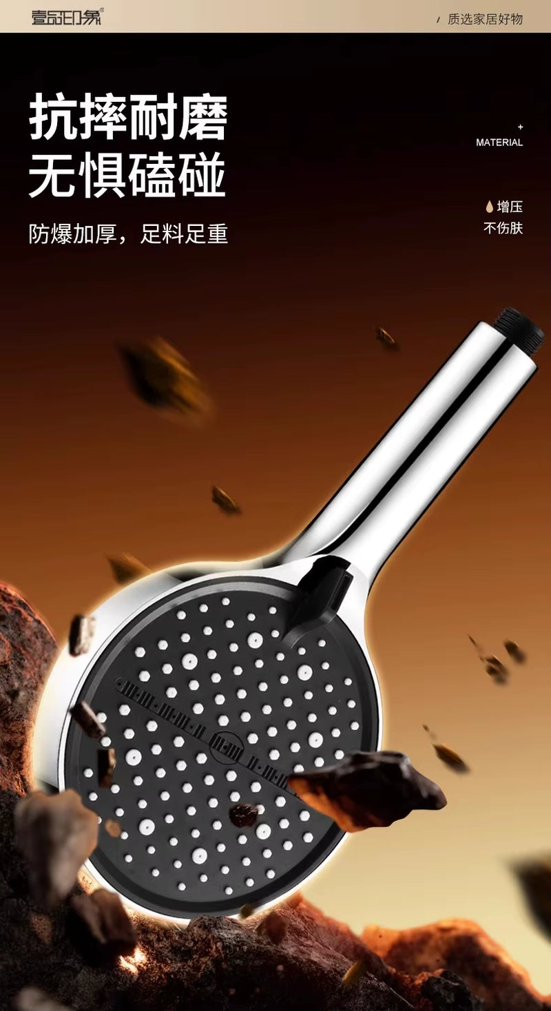 New 15CM Big Panel Massage Spa Pressurized Shower Head 7 Modes High Pressure Rainfall Shower One-Key Stop Handheld Showerhead