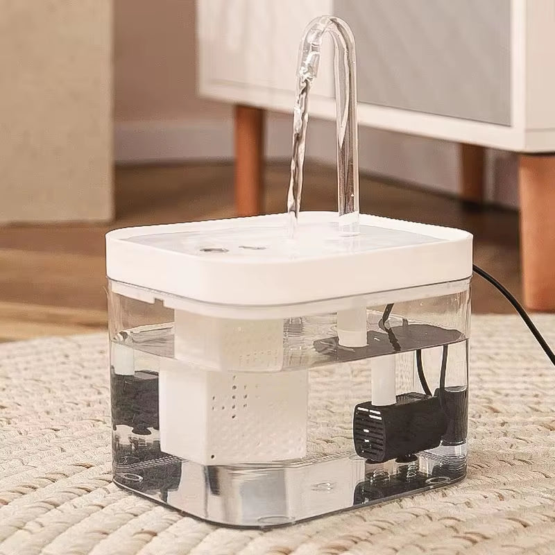Transparent cat drinking fountain automatic circulating live water drinking basin dog smart drinking fountain pet supplies