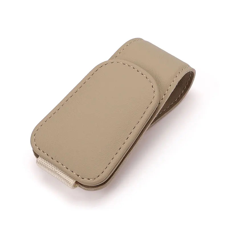 Universal Car Auto Sun Visor Eyeglass Hanger Clip Leather Glasses Holder Magnetic Multi-Function Automobile Accessories Storage