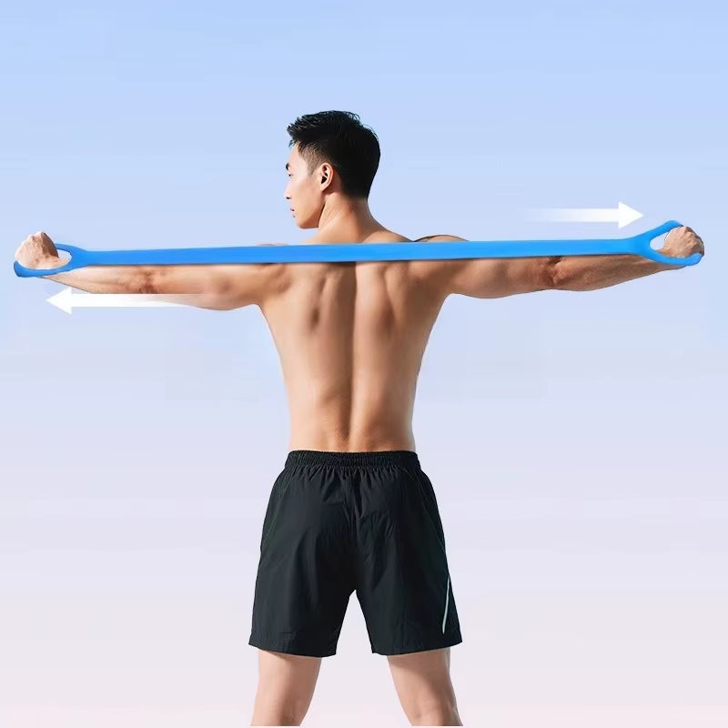 Resistance Band 8-Figure Pull Rope Yoga Fitness Tool for Back & Shoulder Stretching Home Gym Muscle Training Elastic Band