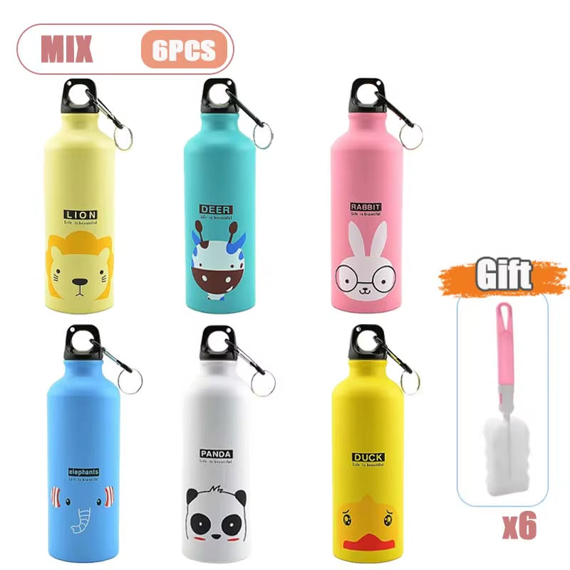 500ML Cartoon Aluminum Water Bottle Cute Animal Print  Stainless Steel Water Bottle with Lid Insulated Mug Coffee Mug