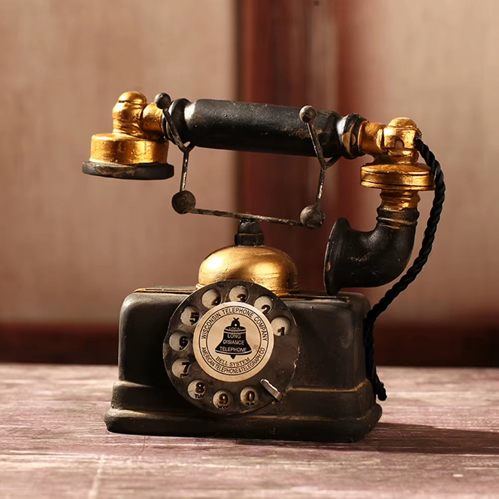 1/2PCS Vintage Creative Telephone Model Antique Ornament Craft Home Decoration Kid Gift Excellent Craftsmanship Well Durability