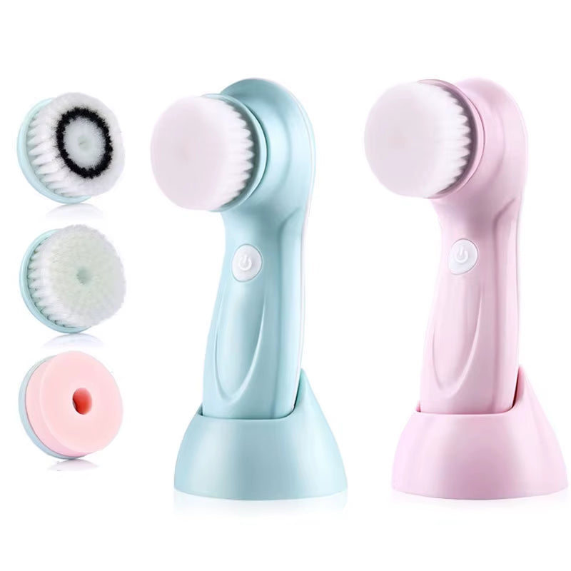 3 IN 1 Electric Facial Cleaner Face Cleansing Brush Wash Machine Spa Skin Care Massager Blackhead Cleaning Charging