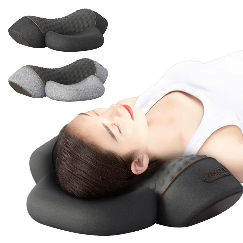 Neck Massager Ergonomic Neck Massager Pillow Heat & Vibration Electric Neck Pillow Multi-Function for Neck Back Shoulder