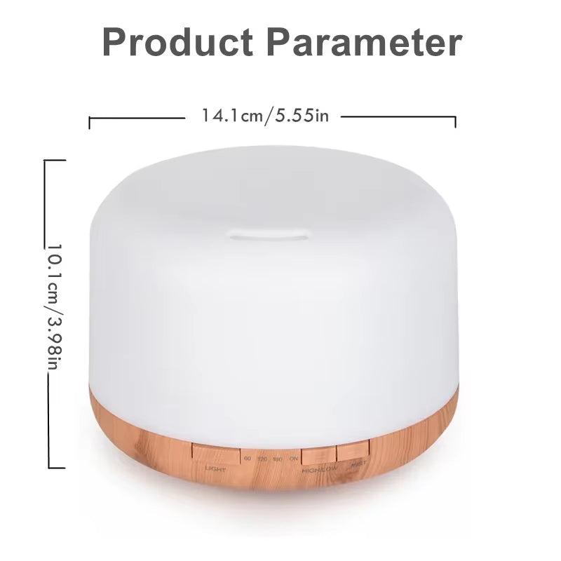 Mini Size Wood Grain Aroma Diffuser Usb Essential Oil Humidifier With Colorful Night Lights Air Humidifier Machine 500ml Home