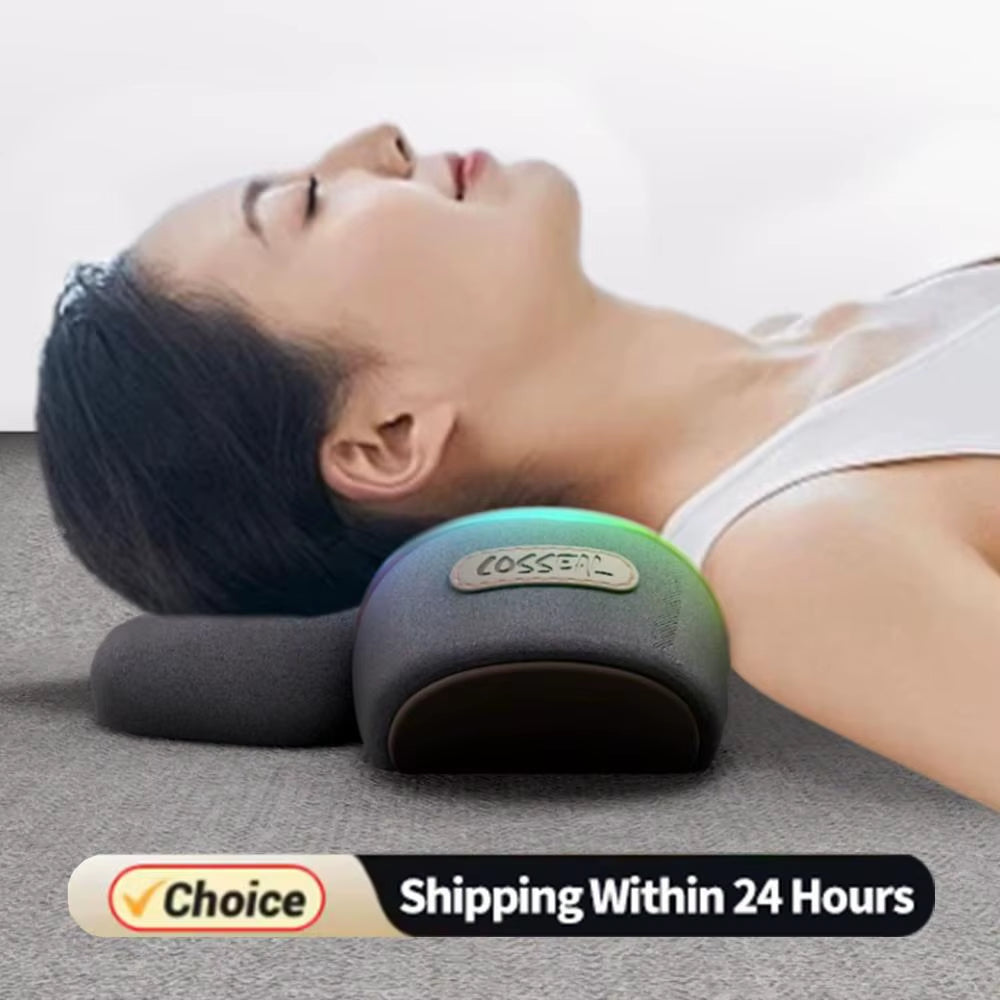 Neck Massager Ergonomic Neck Massager Pillow Heat & Vibration Electric Neck Pillow Multi-Function for Neck Back Shoulder