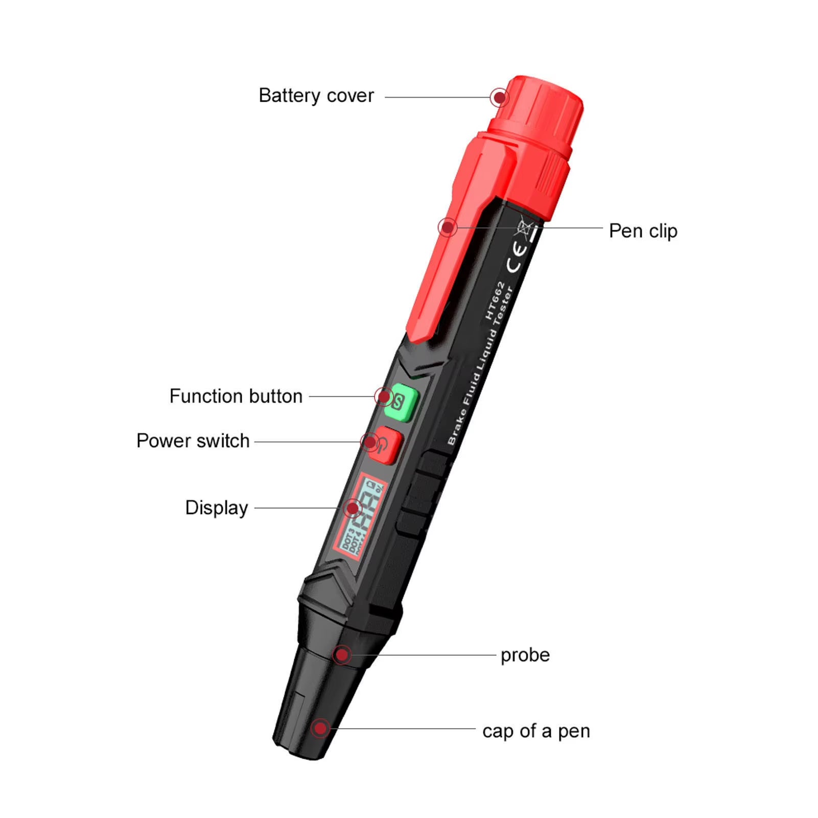 Brake Fluid Liquid Tester Pen Oil Moisture Detector Vehicle Automotive Diagnostic Test Tool