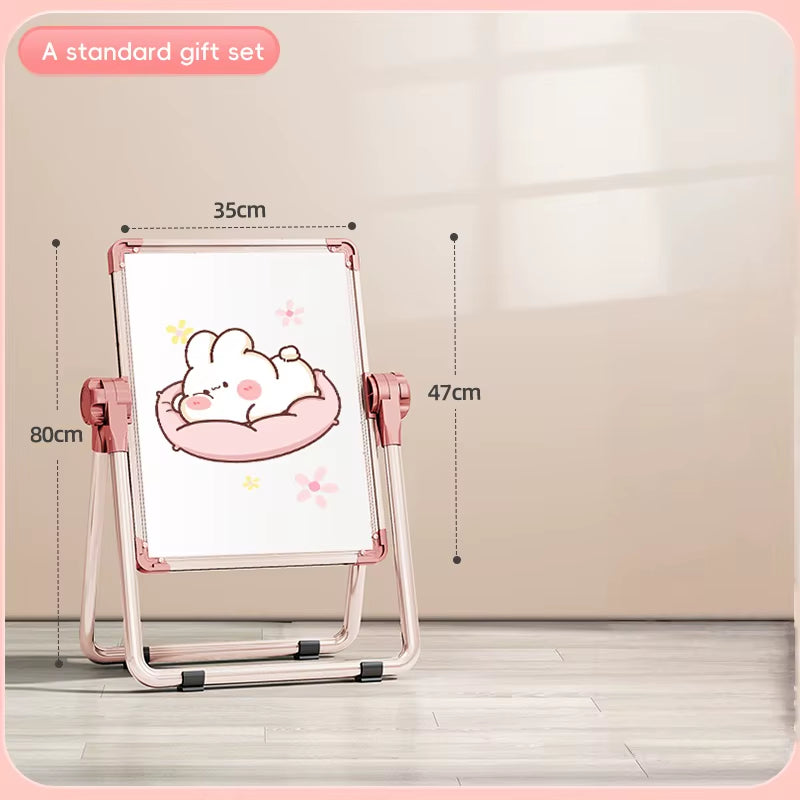 Foldable Easel Style Magnetic Whiteboard Portable Non-Powderly Small Blackboard Chiln's Drawing Board Space-Saving Gift for Kids