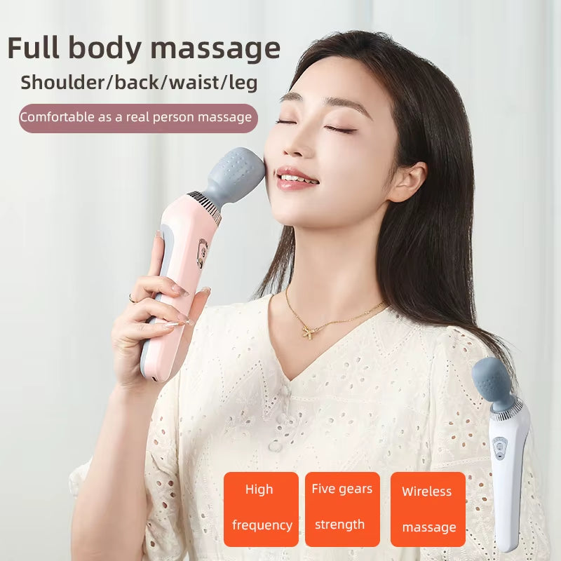 Handheld Massage Gun USB Rechargeable Portable Massager for Neck Back Legs Waist Full Body Muscle Pain Relief Tool