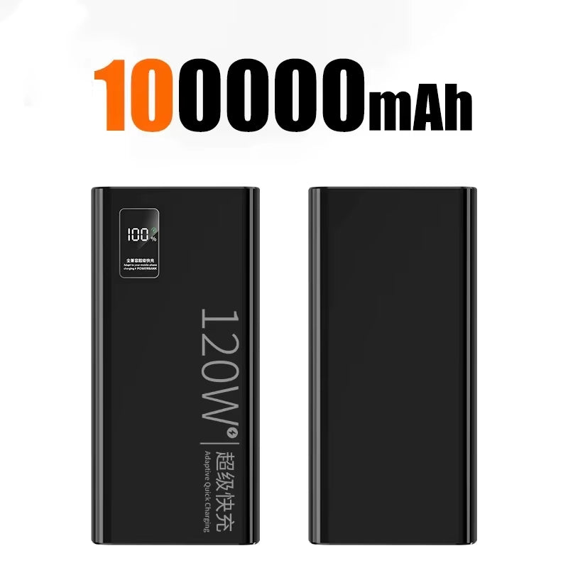 120W Super Fast Power Bank 20000mAh Charging Large Capacity Battery Charging Portable Powerbank For Samsung Huawei