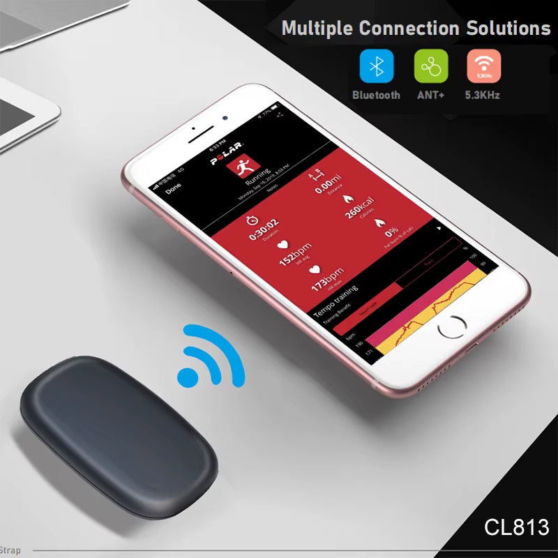 5.3Khz Heart Rate Monitor Chest Strap Bluetooth ANT+ HR Sensor for Peloton Garmin Watch Polar Wahoo Fitness DDP Yoga