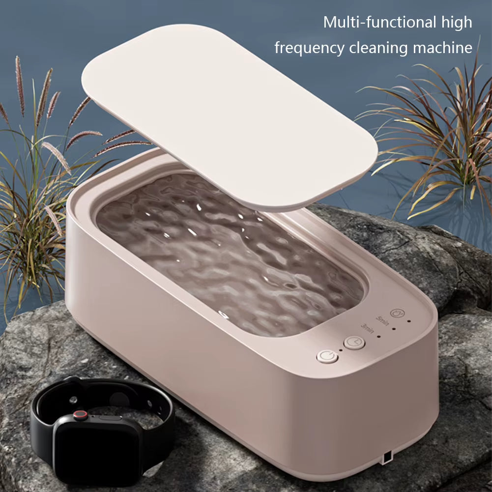Portable Ultrasonic Cleaning Machine 45KHZ High Frequency Vibration Cleaner 360° Timing Washing for Jewelry/Eyeglass/Makeup Tool