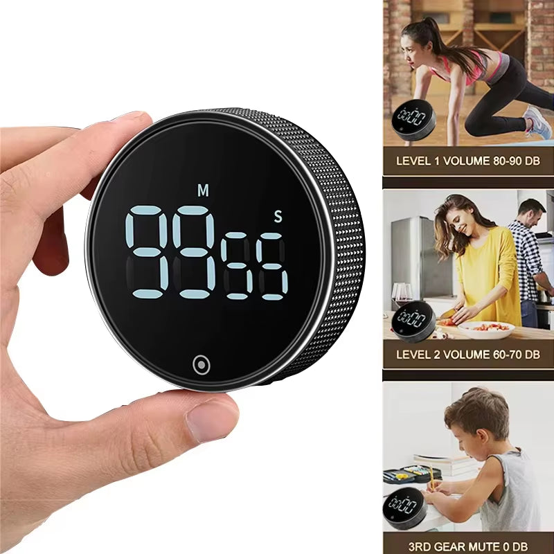 Magnetic Kitchen Timer Digital Timer Kitchen Shower Study Stopwatch LED Counter Alarm Remind Manual Electronic Countdown